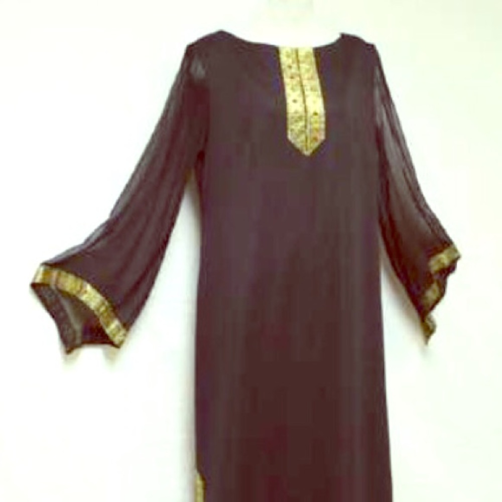 Vintage 1970s L'aiglon Black Maxi Dress - image 1